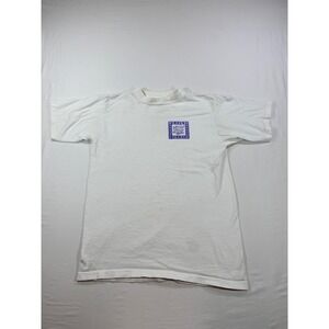 Vintage Floyd College T Shirt White J&M Sportswear Mens Large Single Stitch